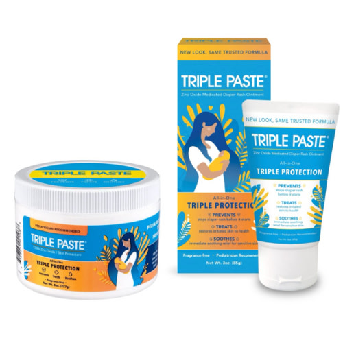 Triple Paste Diaper Rash Cream for Baby - 8 Oz Tub & 3 Oz Tube