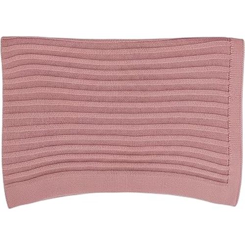 Baby Knit Blanket, 100% Cotton Ribble Patterns, Soft, Cozy, Lightweight Swaddle for Newborn & Infant Swaddling Beige Neutral, Perfect Baby Shower Ideas Rose Pink 30x30