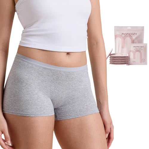 Momcozy 7 Pcs 100% Cotton Postpartum Underwear for Women, Breathable Mid-High Waist Disposable Underwear with Wide Gusset