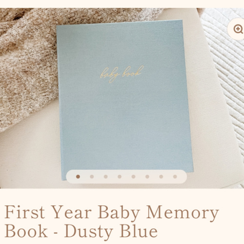 First Year Baby Memory Book - Dusty Blue