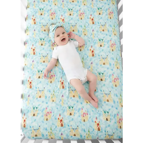 Castles Stained Glass Bamboo Crib Sheet