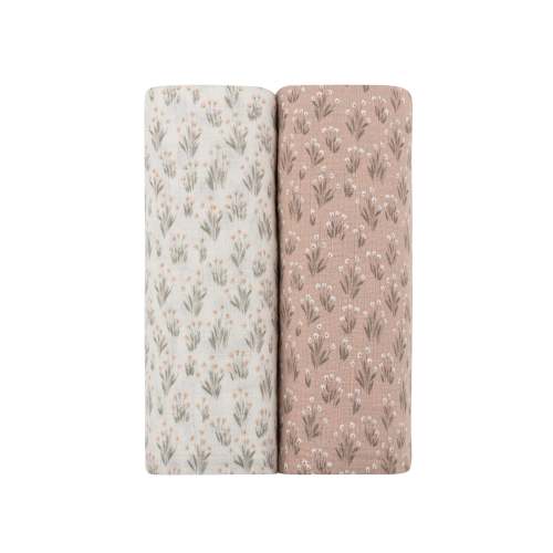 Ely's & Co. 2 Pack  Muslin Swaddle | French Terry Blooms