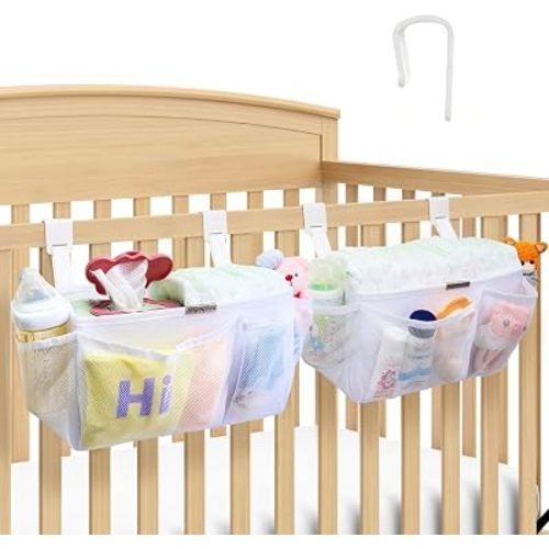 2-Pack Hanging Diaper Organizer for Crib, Playpen, Bassinet & Pack n Play