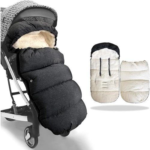 Waterproof &Thicken Universal Footmuff for Stroller,Baby Stroller Footmuff Sleeping Bag,Winter Stroller Bag Warm Sack for Christmas Gifts,Applicable to Infant Boys Girls (0-3 Years)