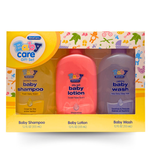 XtraCare Baby Care Gift Set – Shampoo, Lotion & Wash, 12 fl oz Each