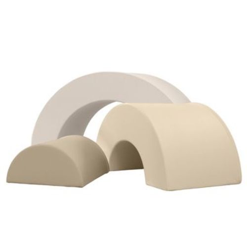 KIDKII Rainbow Classic Foam Play Blocks, Indoor Climber Set for Toddlers, Beige
