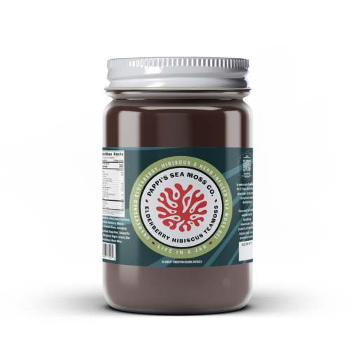 The Elderberry & Hibiscus 7 Herb TeaMoss (Unsweetened) 32 oz. Jar