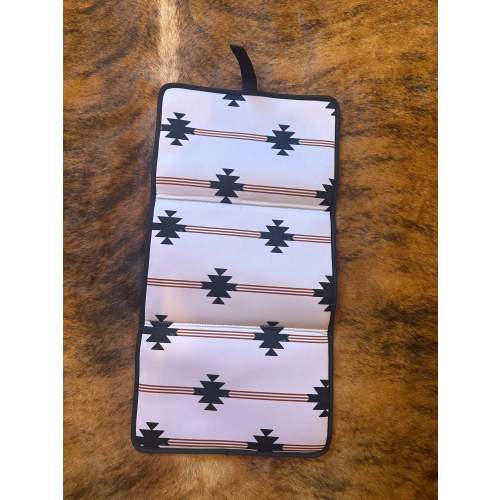 White Aztec on the go changing pad