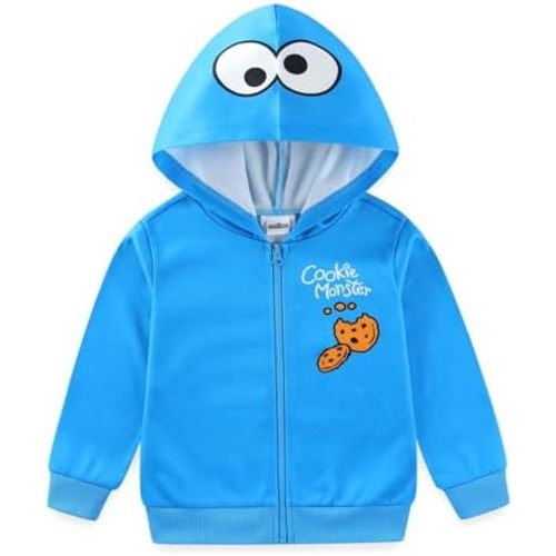 Sesame Street Elmo Cookie Monster Boys Zip Up Hoodie for Infant Toddler