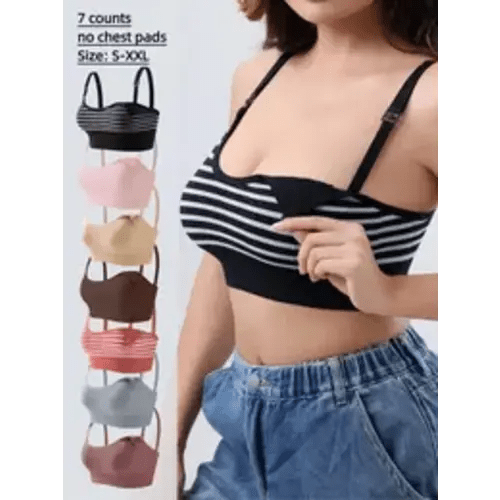 3pcs/5pcs/7pcs Striped Seamless Double Layer Soft Support Nursing Bra, Pregnancy Nursing Bras, Adjustable Straps, Comfortable Pregnancy Breastfeeding Top, Maternity Bra, Pregnancy Underwear - TikTok Shop