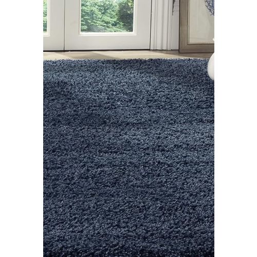 SAFAVIEH California Shag Collection Area Rug - 5'3" x 7'6", Navy, Non-Shedding & Easy to Clean, Ultra Plush Thick Pile, Ideal for Living Room, Bedroom, Dining Space (SG151-7070)