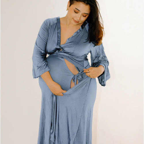 Amelia Labor & Postpartum Gown in Periwinkle – Lila