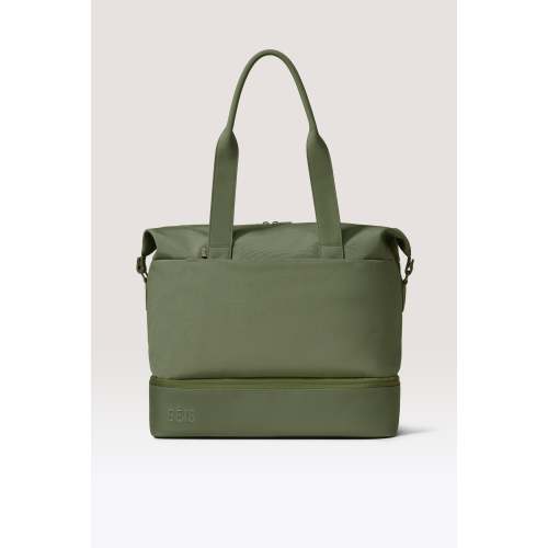 BÉIS 'The NEW Weekender' in Olive - Olive Green Duffle Bag & Weekend Bag