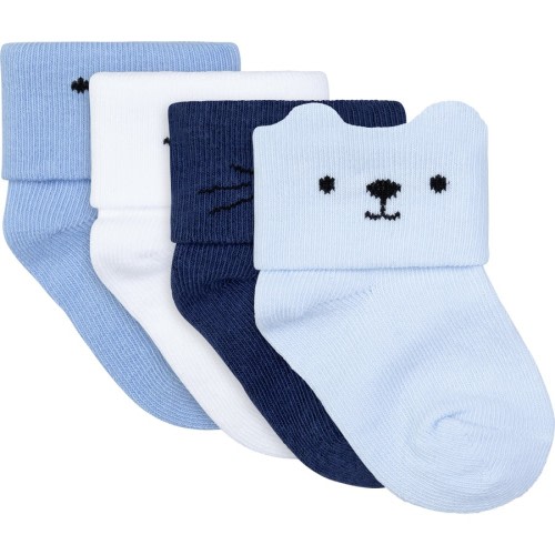 Dymples Baby Cuff Socks 4 Pack - Blue