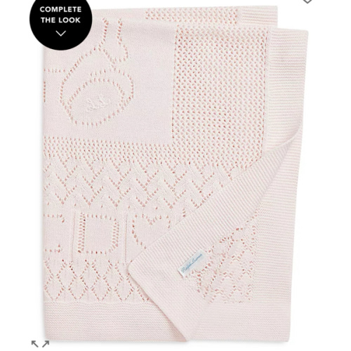 Ralph Lauren Unisex Pointelle Knit Organic Cotton Blanket - Baby