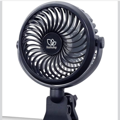 liuliuby Baby Stroller Fan with Clip | Clip On Fan for Baby Car Seat | Portable & Rechargeable with Durable Clamp | Stroller Accessories | Small Cooling USB Chargeable Battery (Jet Black)