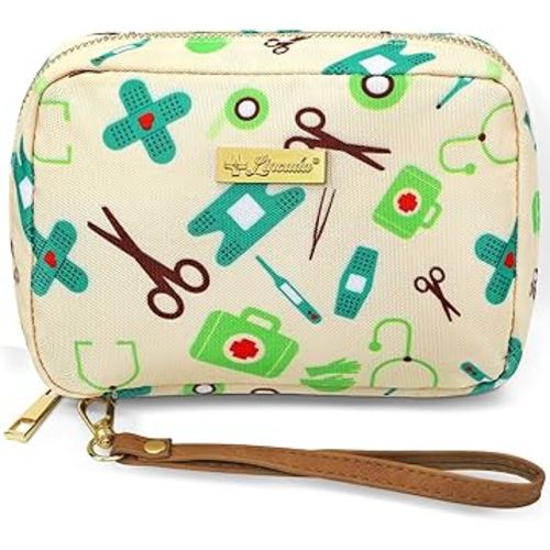 Portable Travel First Aid Kit for Kids and Adults, 143 Pieces All-Purpose Emergency First Aid Kit for Home, Car, Diaper Bag, Survival, Camping, Hiking, and More (Off-White)