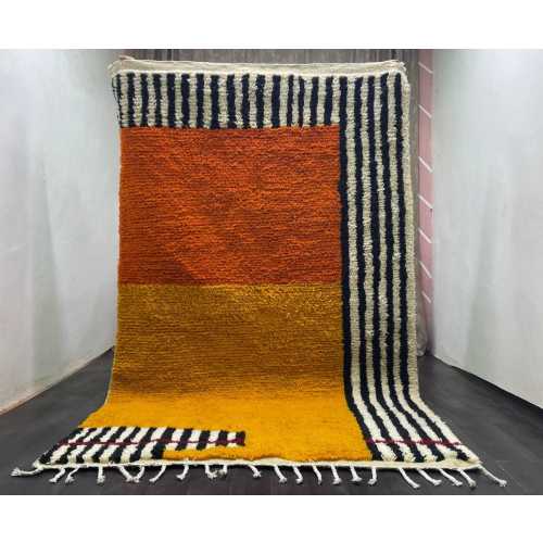 AMAZING ORANGE MOROCCAN Rug - Handmade Beni ourain Morrocan Rug, Authentic Berber Rug, Bohemian Style Rug For Living Room .