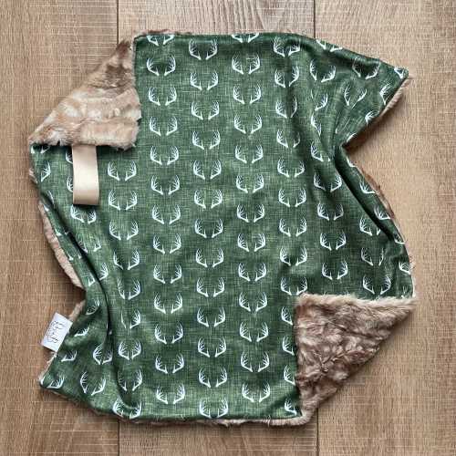 Buck Deer Antler Blanket; Minky Lovey; Deer Hunting Nursery; Baby Boy; Baby Gift; Little Hunter; Gift for Hunting Dad; Hunting Nursery