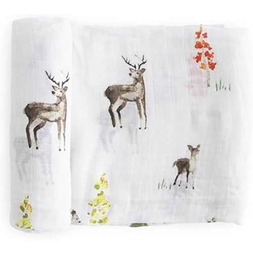 Little Unicorn Premium Cotton Swaddle Baby Blanket | Breathable Fabric | for swaddling, Play, Nursing & More (Oh Deer)