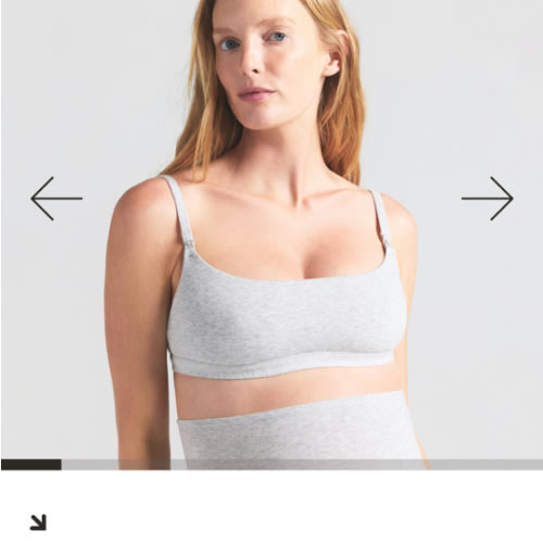 COTTON JERSEY MATERNITY NURSING SCOOP BRALETTE | LIGHT HEATHER GREY | SKIMS