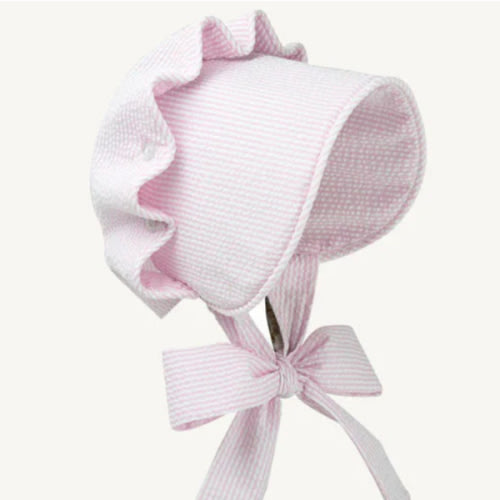 Beaufort Bonnet - Pink Savannah Seersucker