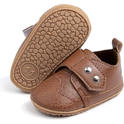 HsdsBebe Baby Boys Girls Oxford Shoes PU Leather Soft Rubber Sole Sneakers Anti-Slip Toddler Ankle Boots Infant Walking Shoes Moccasins
