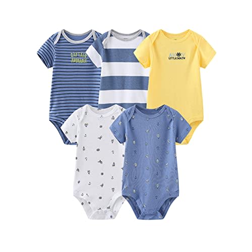 MAMIMAKA Baby Bodysuit Short Sleeve one-Piece Newborn Baby Clothes for Baby Boy and Girls