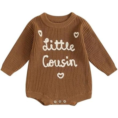 Big Cousin Little Cousin Matching Outfits Newborn Baby Boy Girl Knitted Romper Toddler Chunky Sweater Fall Sweatshirt