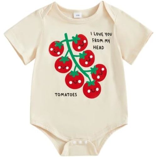 Canis Infant Newborn Baby Boys Girls Funny Letters Bodysuit Short Sleeve Neutral Baby Announcement Romper