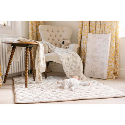 Western Toile Quilted Playmat - Organic Cotton Baby Playmat – The Gilded Bird US