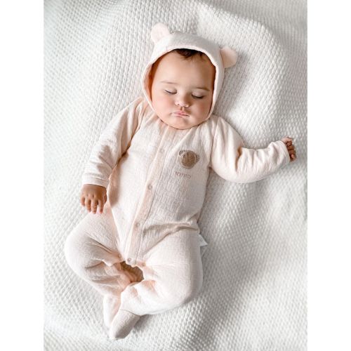 Hooded Bear Jumpsuit | Pink