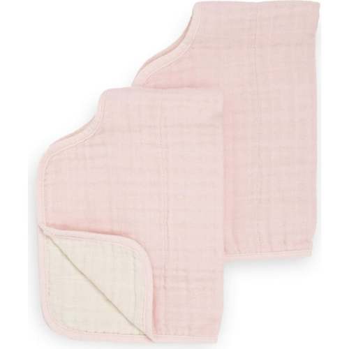 Cotton Muslin Burp Cloth 2 Pack, Light Pink - Little Unicorn | Maisonette