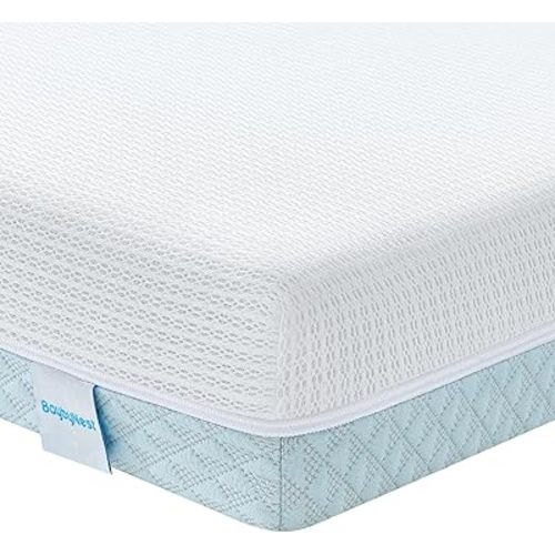 Crib Mattress 52x27.5x6 Inches with Tencel-Lyocell Cover - Dual-Sided Comfort, Breathable Gel Memory Foam Inner & Washable Cover, Fits Standard Cribs (Blue & White)​