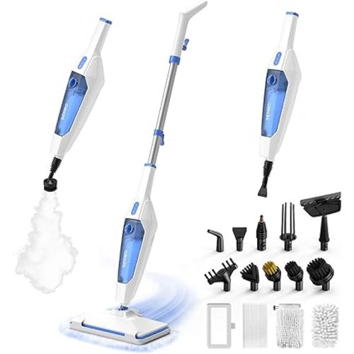 SENMO Steam Mop, 14-in-1 Detachable Steam Cleaner for Home and Floor, 1300W 228°F Deep Cleaning MultiPurpose Floor Steamer with 14 Attachments for Hardwood Floors, Tile, Grout, Furniture, Carpet, Wall