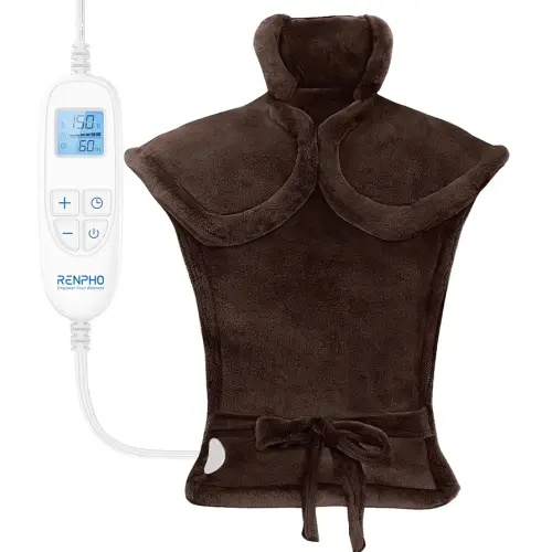 RENPHO Heating Pad for Back Pain Relief, Birthday Gifts for Her Him Women Men, Electric Heat Pad for Neck and Shoulder, FSA Eligible Items Only List, Fast Heating, ETL Certified, 24"x33", Brown