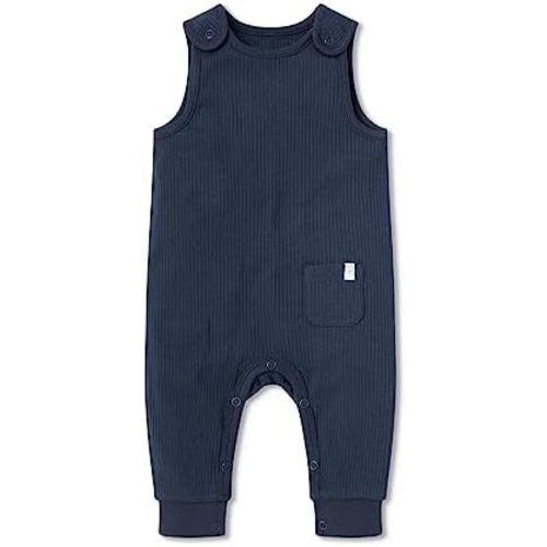 MORI Baby Ribbed Overalls – One-Piece Jumpsuit with Shoulder Snaps, Pocket, Ankle Cuffs – Soft Viscose from Bamboo and Cotton