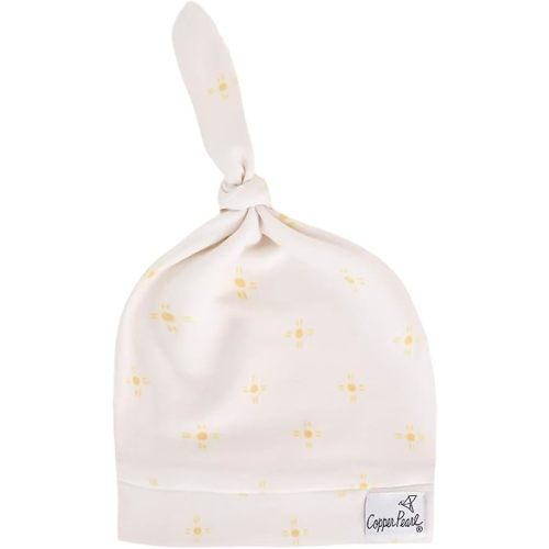 Copper Pearl Baby Beanie Hat Top Knot Stretchy Soft Santa Fe