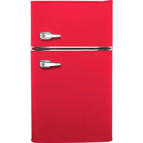 Insignia™ - 3.1 Cu. Ft. Retro Mini Fridge with Top Freezer and ENERGY STAR Certification - Red
