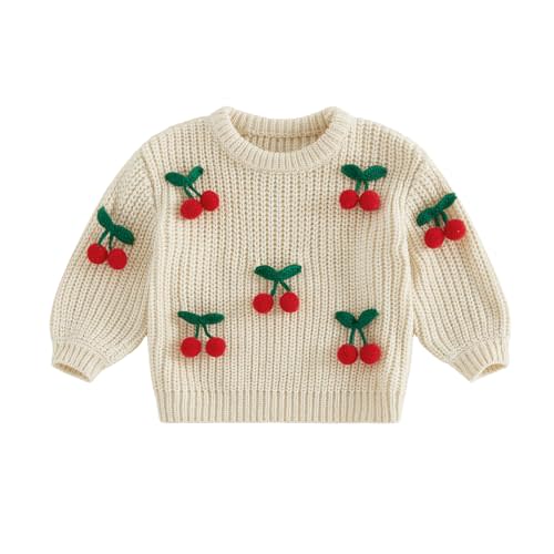FYBITBO Toddler Baby Girl Sweater Crewneck Pullover Oversized Knit Sweaters Sweatshirt Long Sleeve Top Fall Winter Clothes