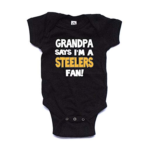 NanyCrafts Baby's My Grandpa Says I'm a Steelers Fan Bodysuit, Baby Steelers Fan