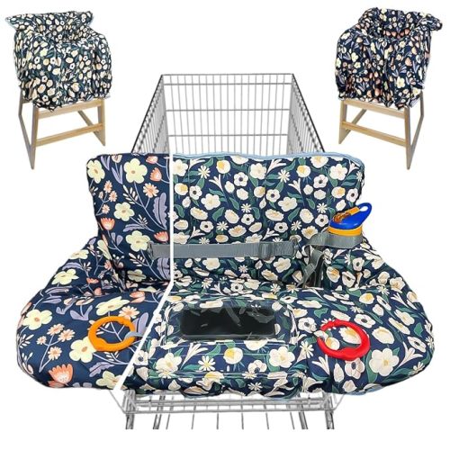 Shopping Cart Cover for Baby and Toddler, Waterproof Grocery Cart and High Chair Cover, Soft Padded Cart Cover for Babies, Universal Fit for Costco, Target and Restaurant High Chairs