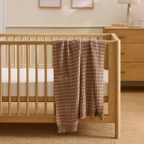 Adairs Kids - Quinn Cotton Natural Baby Blanket | Adairs