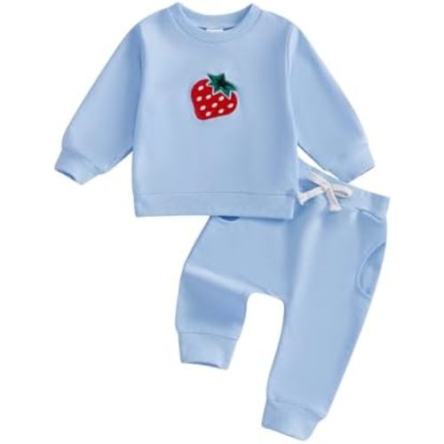 Toddler Clothes for Baby Girls Cute Strawberry Long Sleeve Sweatshirt Pants Girls Warm Fall Winter Outfits Set