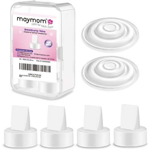 Maymom Pump Parts Compatible with Spectra S1 Spectra S2 Spectra Incl Duckbill Valve Replace Spectra Duckbill Valve Spectra S2 Replacement Parts Not Original Spectra Pump Parts (6 Piece White)