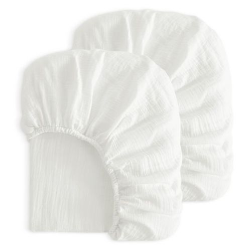 2 Pack Cotton Crib Sheets, Double-Layer Soft Fitted Sheets for Crib & Toddler Mattresses - NTBAY
