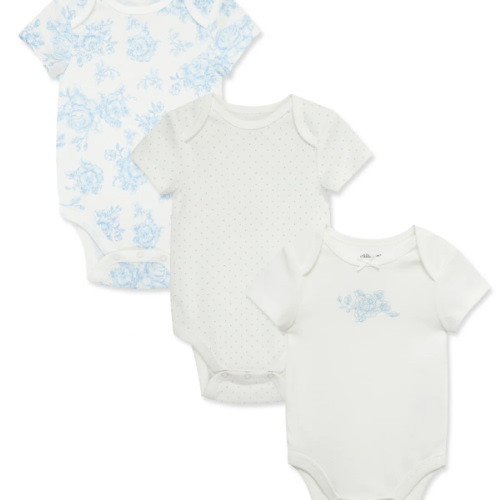 Blue Roses 3-Pack Bodysuits