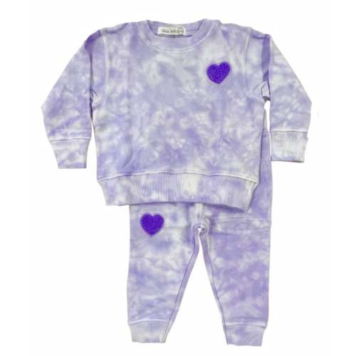 Little Mish Lilac Crush Heart Sweatpant Set - Precious Cargo