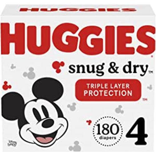 Amazon.com: Huggies Snug & Dry Baby Diapers, Size 4, 180 Ct, One Month Supply : Everything Else