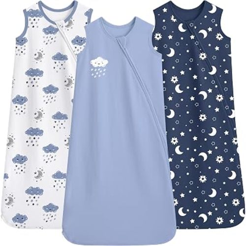 Yoofoss Sleep Sack 6-12 Months 0.5 TOG 2-Way Zipper 100% Organic Cotton